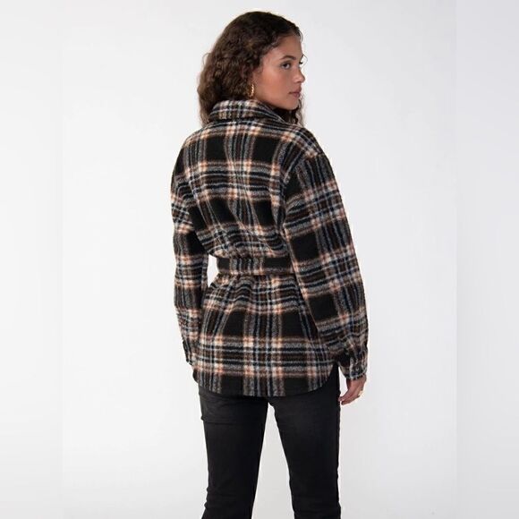 NEW SANCTUARY shay shacket in essex plaid  jacket, coat size XXL - Picture 7 of 11